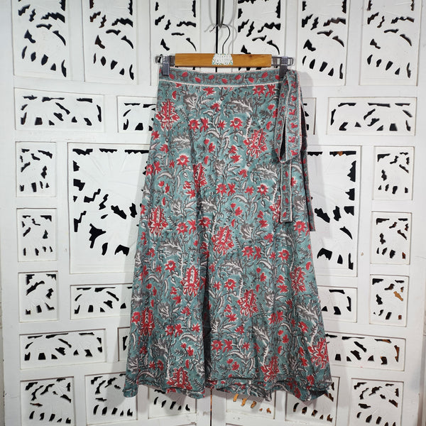 Blockprint Wrap Skirt - Midi