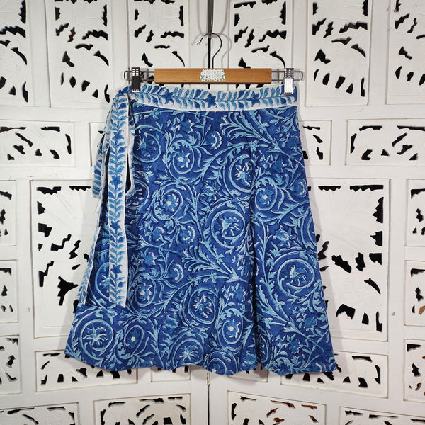 Blockprint Wrap Skirt - Knee Length