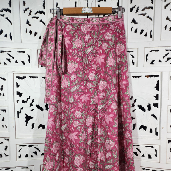Blockprint Wrap Skirt - Maxi